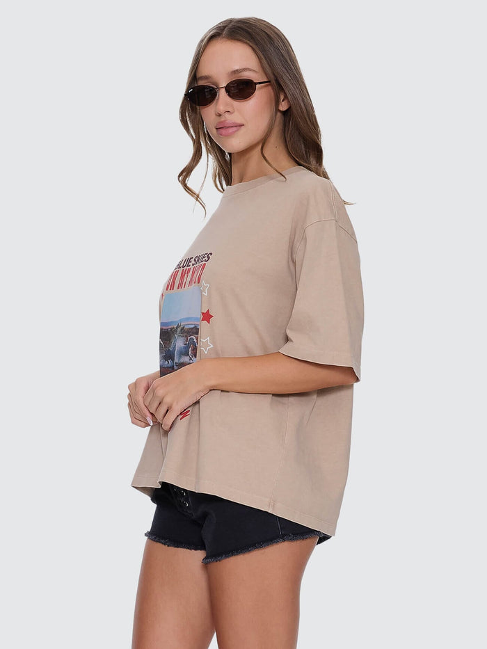 On My Mind Square Tee - Stone 4