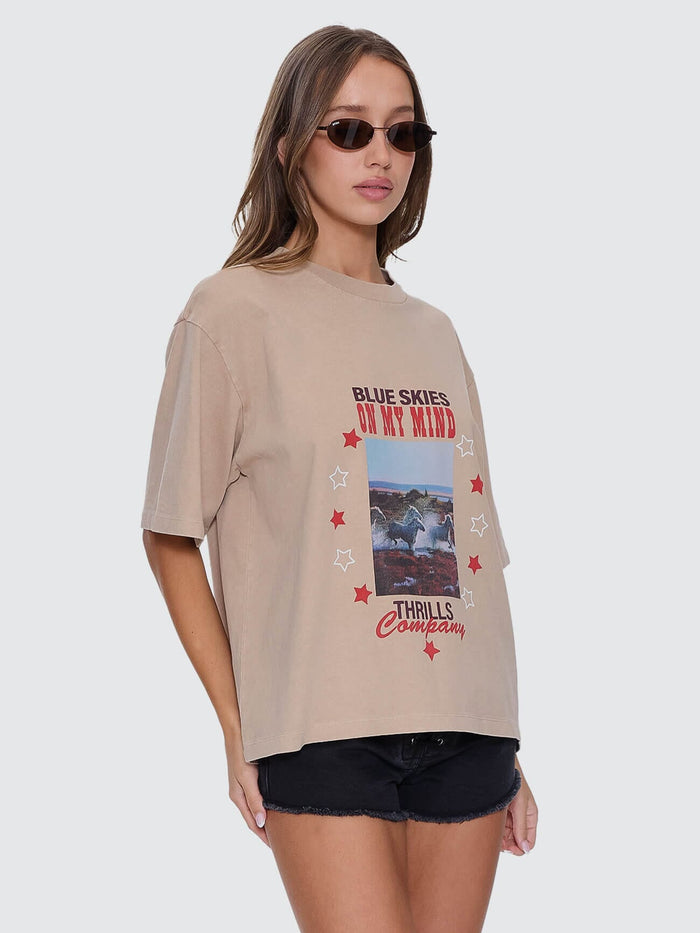 On My Mind Square Tee - Stone 4