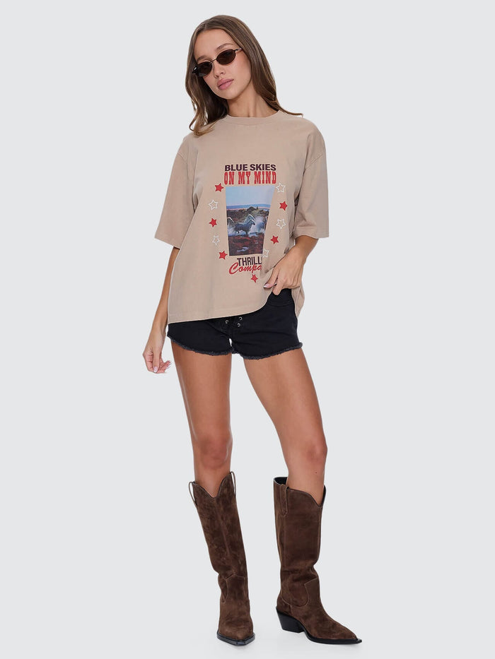 On My Mind Square Tee - Stone 4