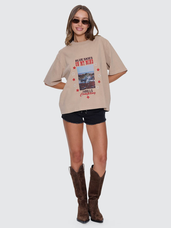 On My Mind Square Tee - Stone 4