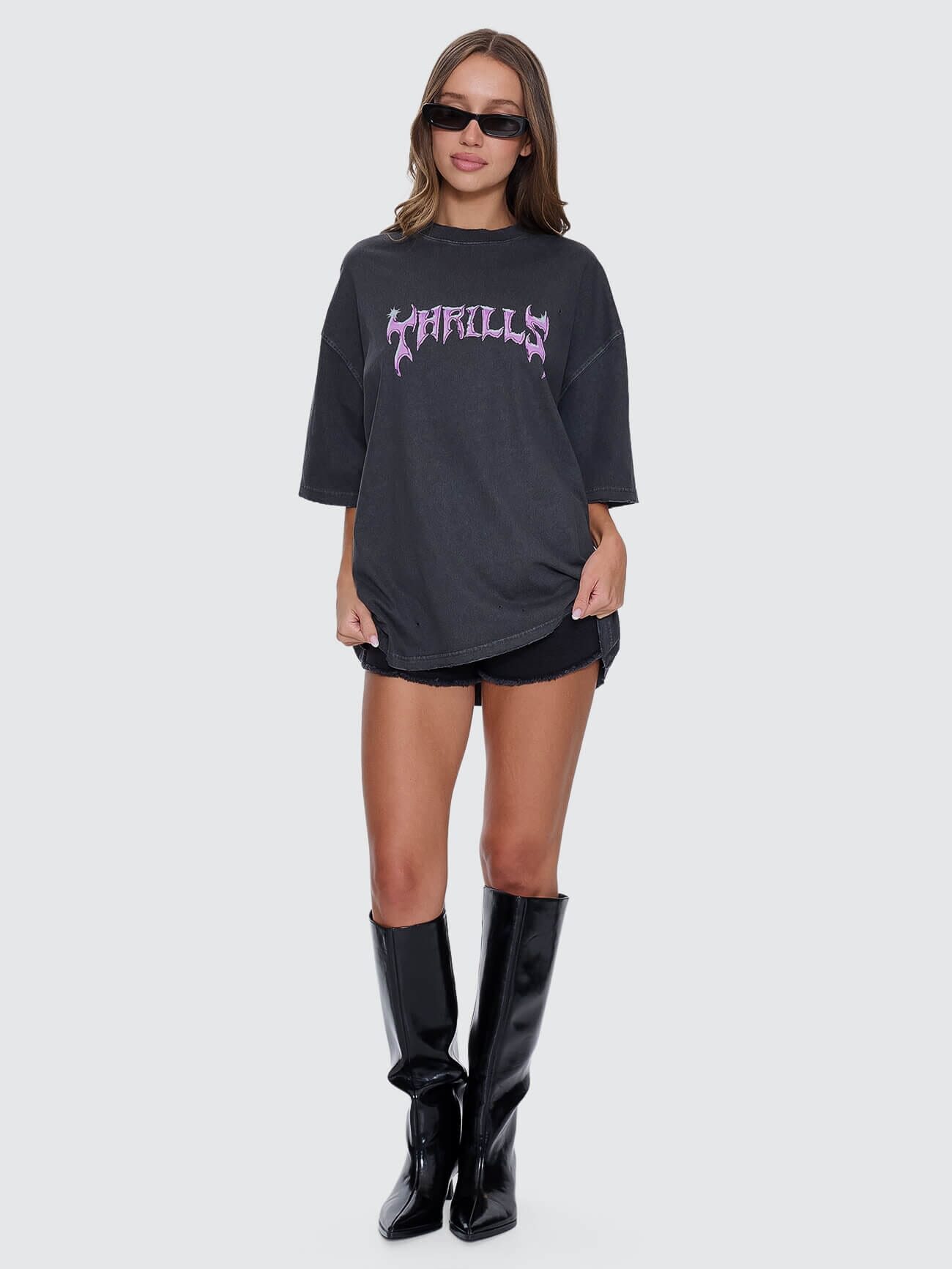 Neon Metal Oversized Tee - Merch Black 4