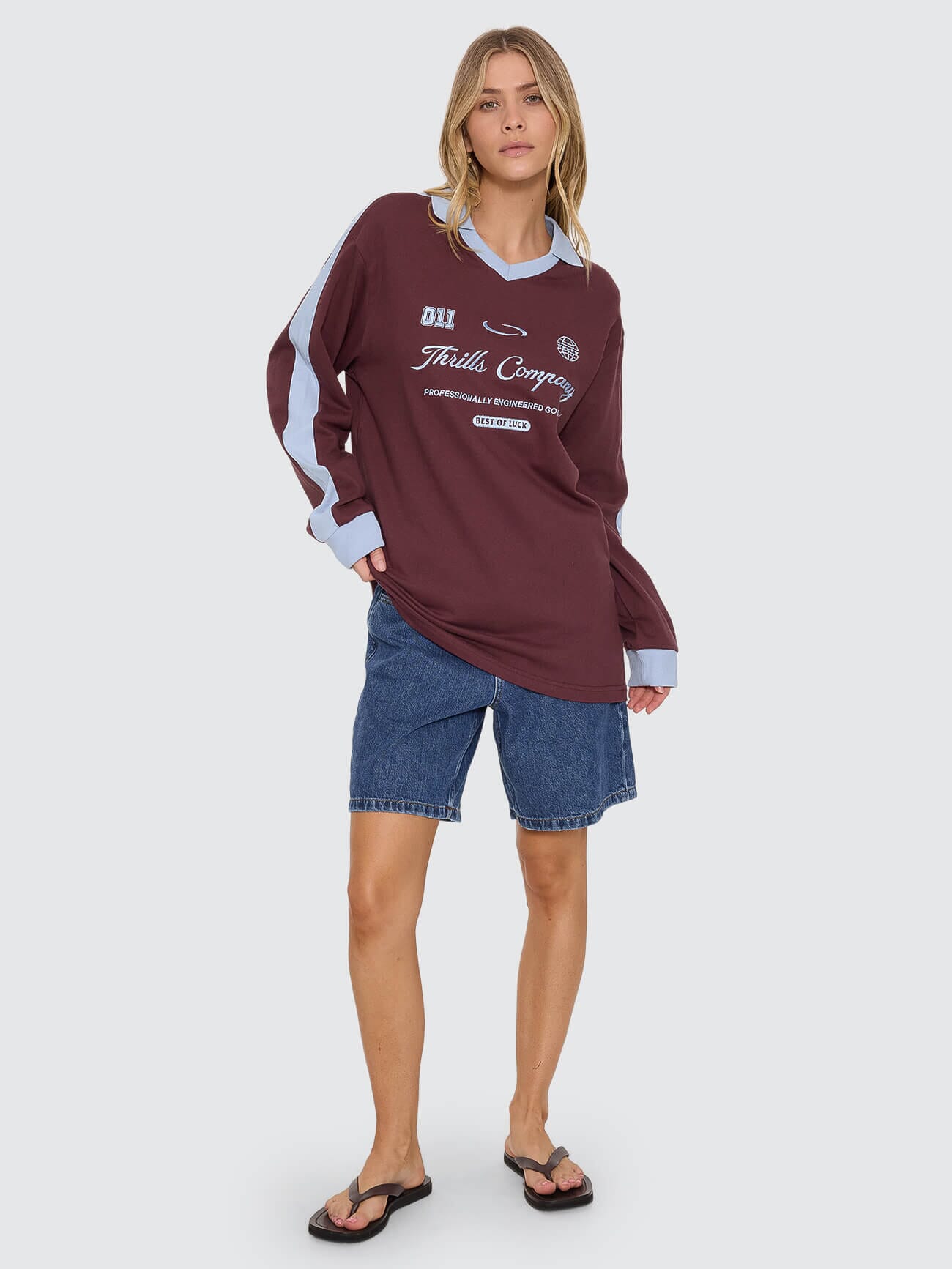 Game Day Polo Sweatshirt - Bitter Chocolate 4