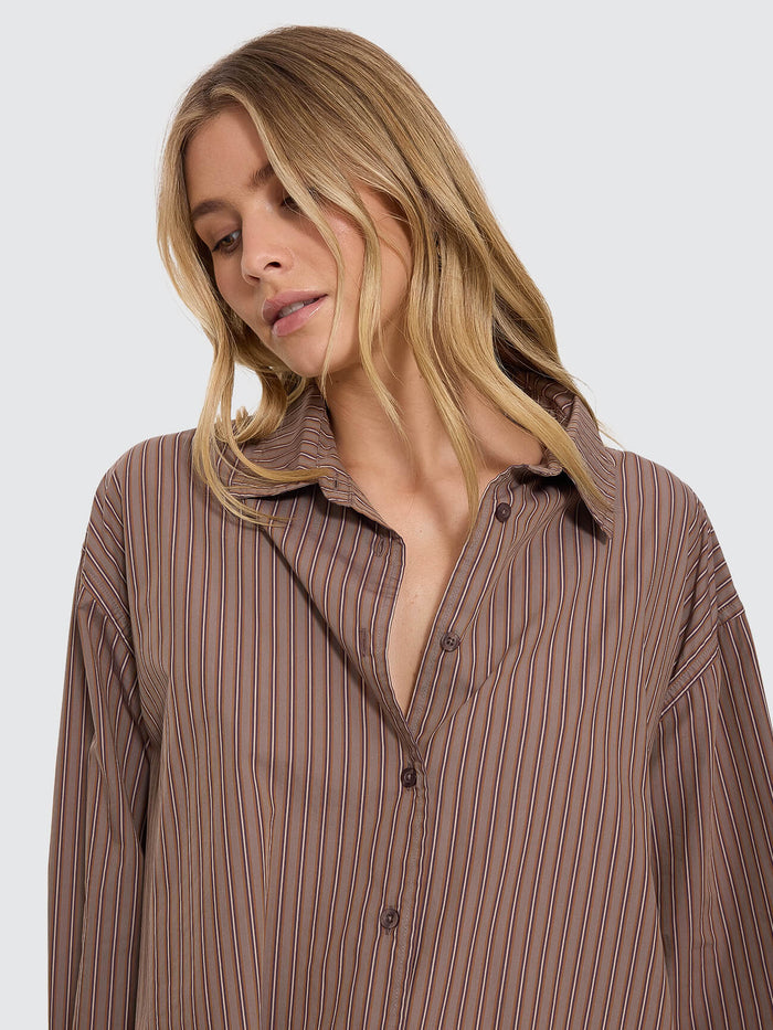 Brentwood Stripe Oversized Shirt - Falcon 4