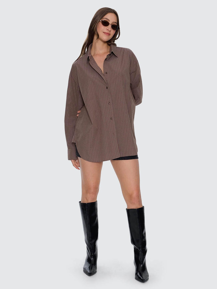 Brentwood Stripe Oversized Shirt - Falcon 4
