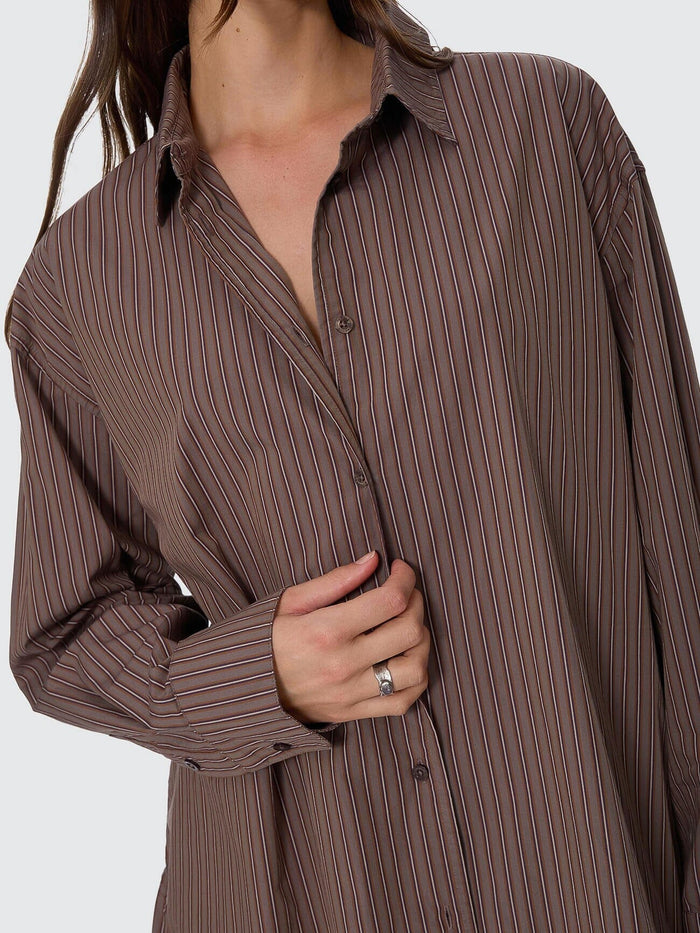 Brentwood Stripe Oversized Shirt - Falcon 4
