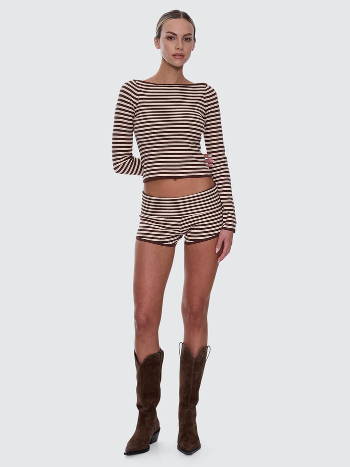 Walker Knit Long Sleeve Top - Butter Cream Stripe 4