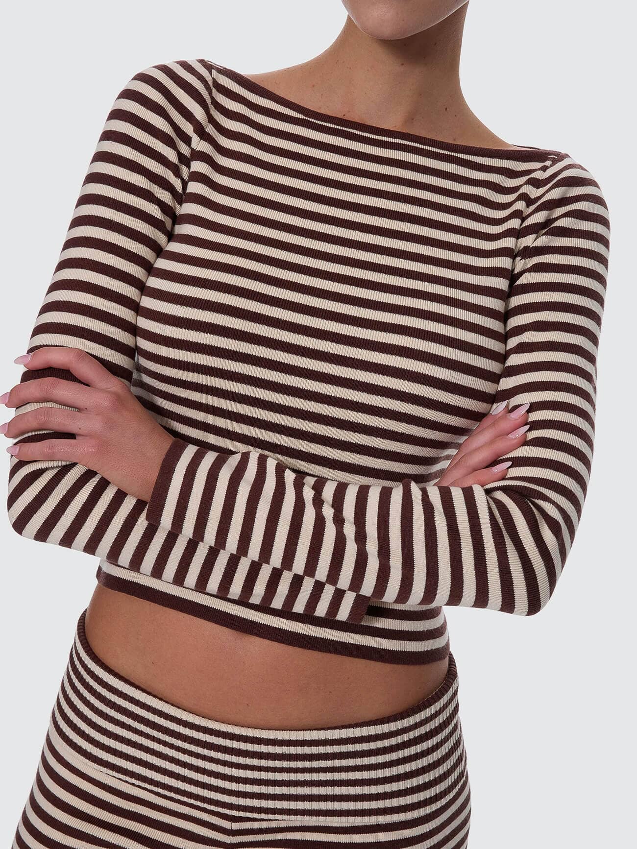 Walker Knit Long Sleeve Top - Butter Cream Stripe 4
