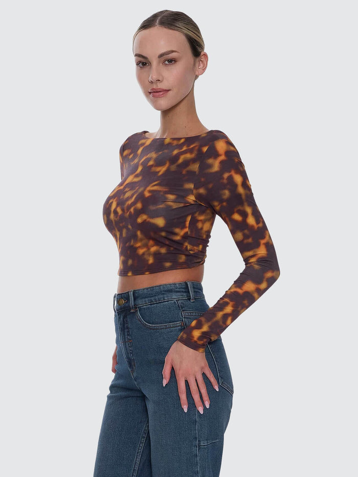 Smokeform Backless Long Sleeve Top - Burnished Gold 4