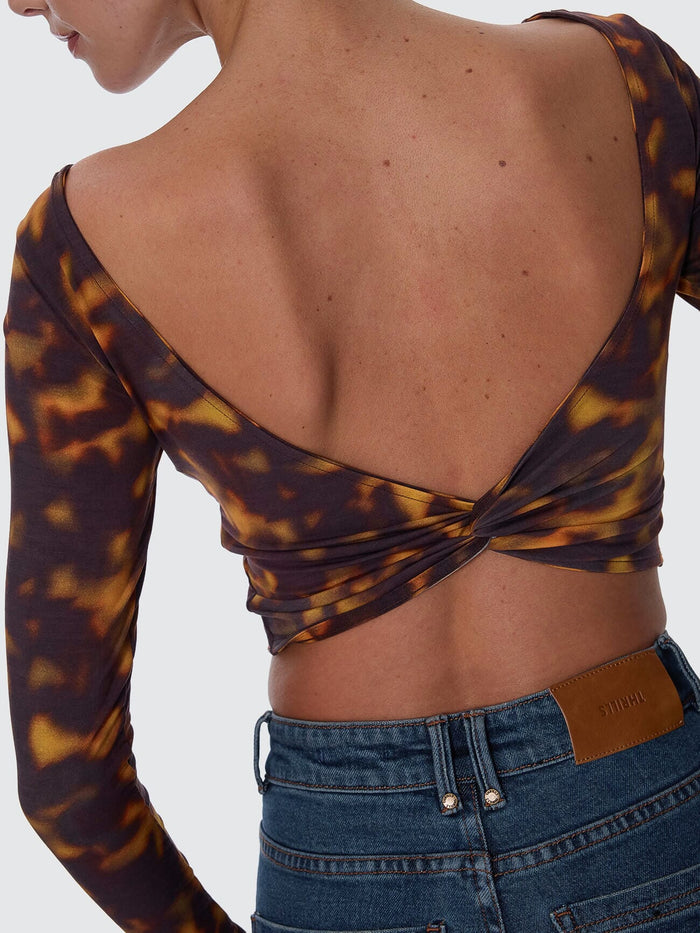 Smokeform Backless Long Sleeve Top - Burnished Gold 4