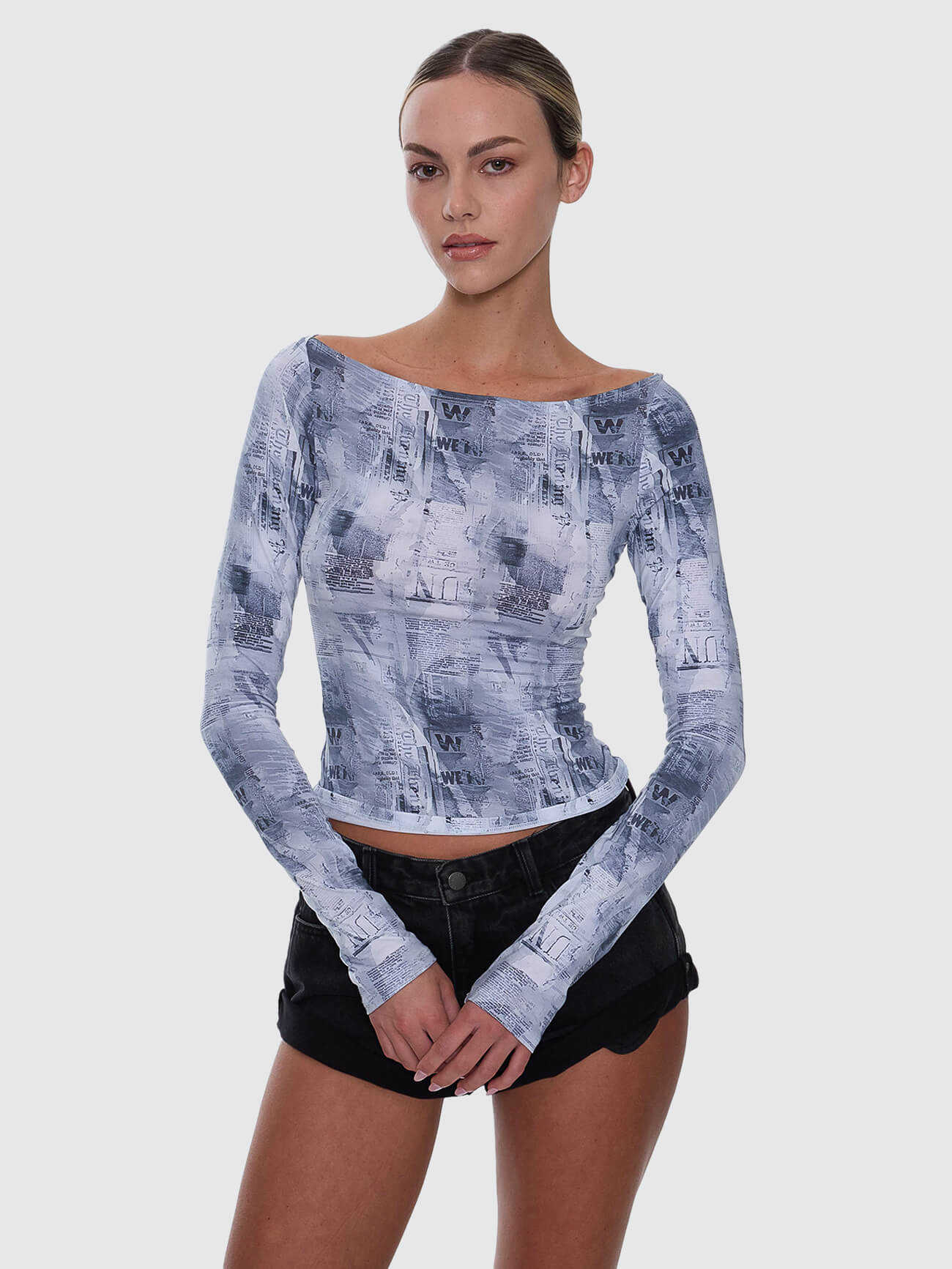 Paper Trail Long Sleeve Top - Grey Matter 4
