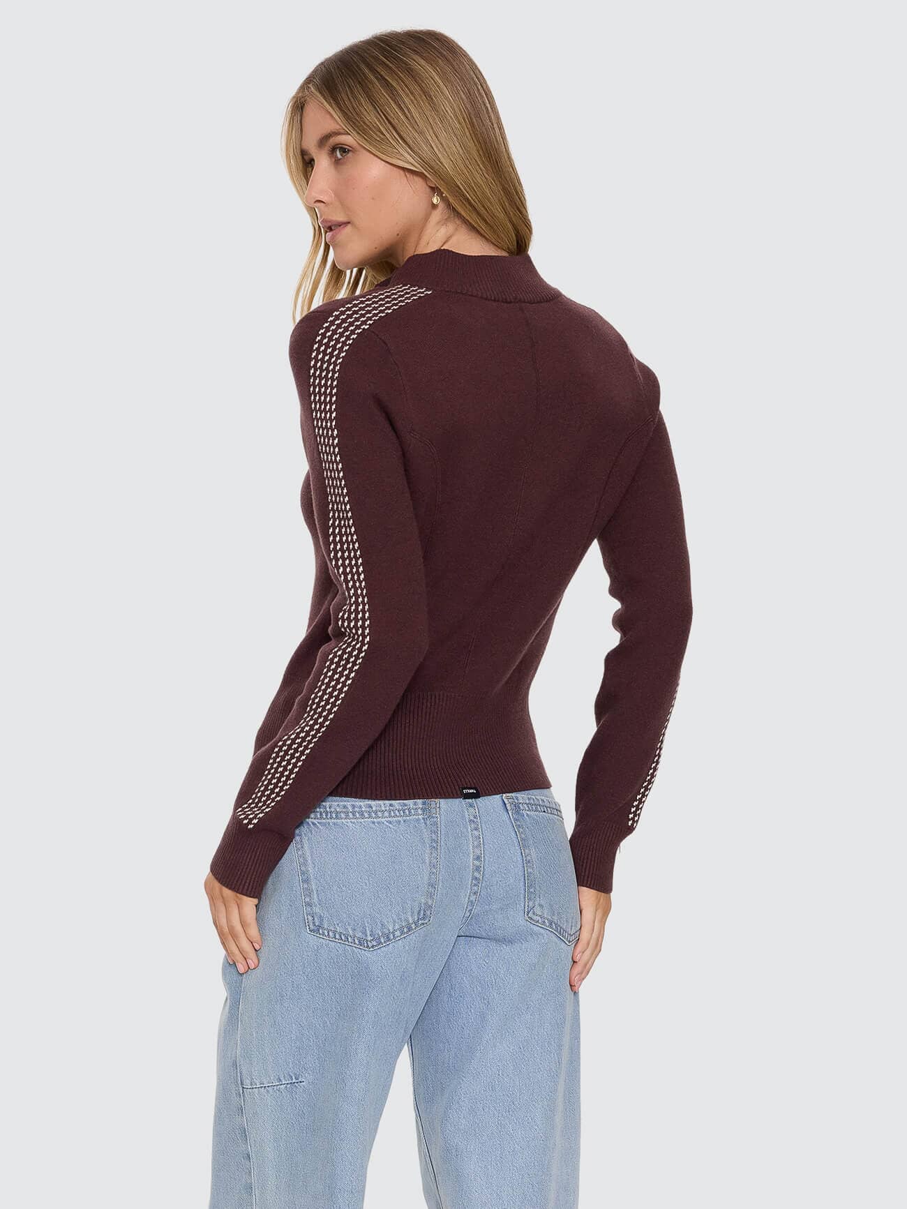 kaia1977 Final Call Zip Knit Sweater - Bitter Chocolate | Thrills Co.
