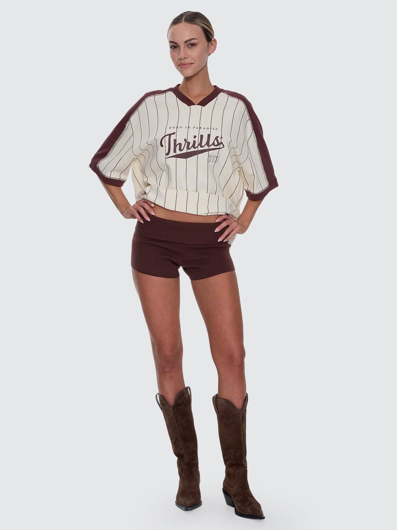 Mackenzie Knit Booty Short - Bitter Chocolate 4