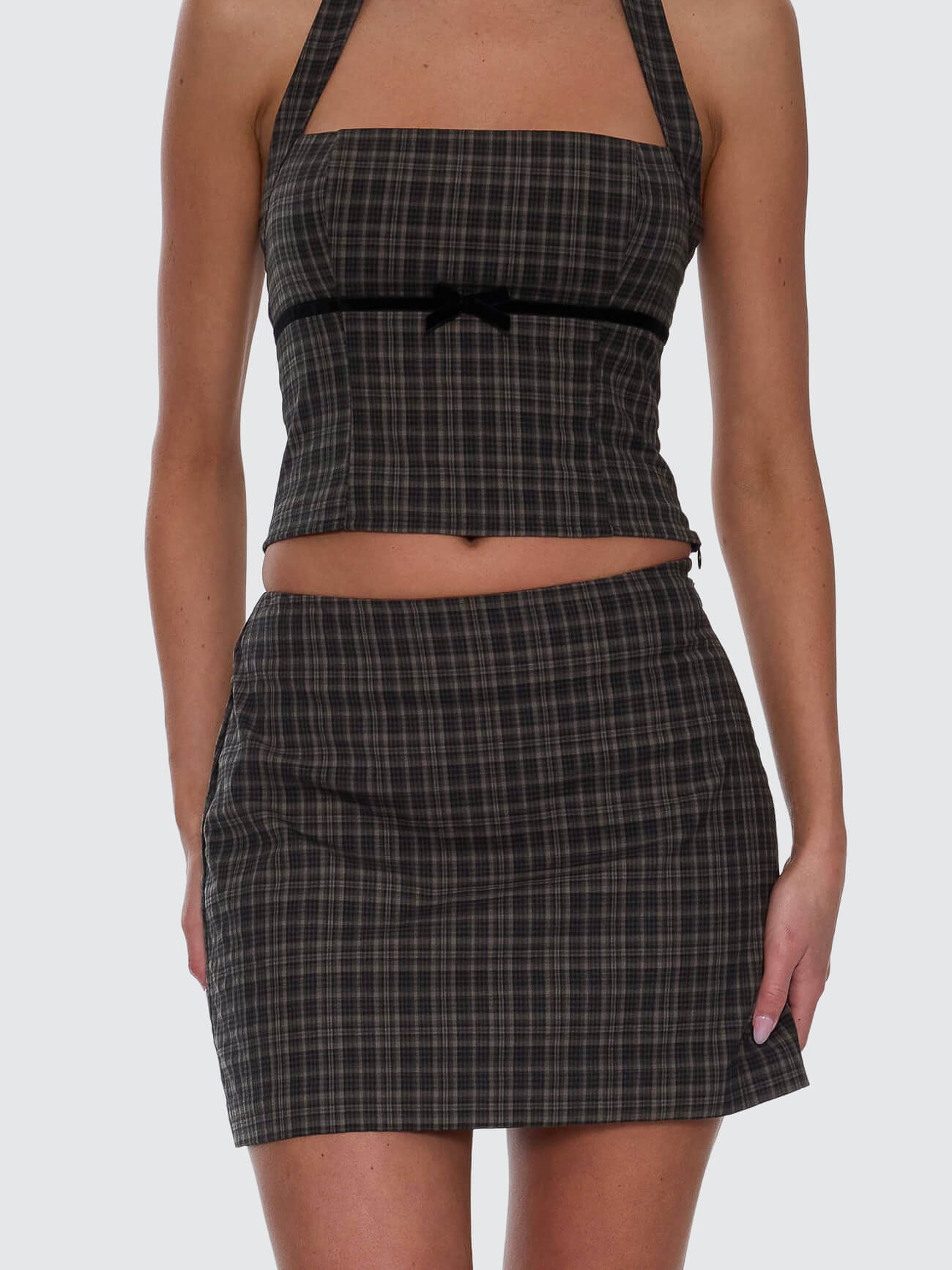 Devyn Check Mini Skirt - Tarmac 4