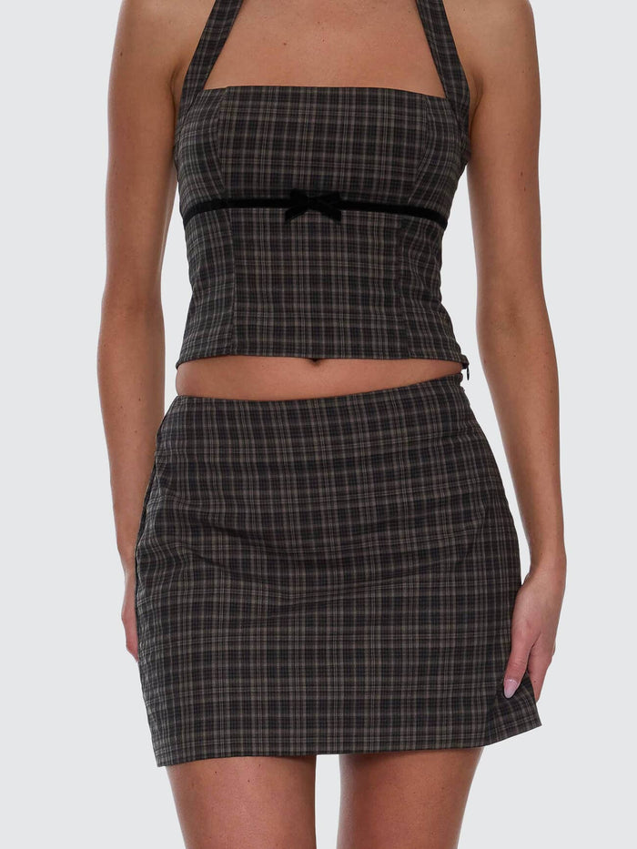 Devyn Check Mini Skirt - Tarmac 4