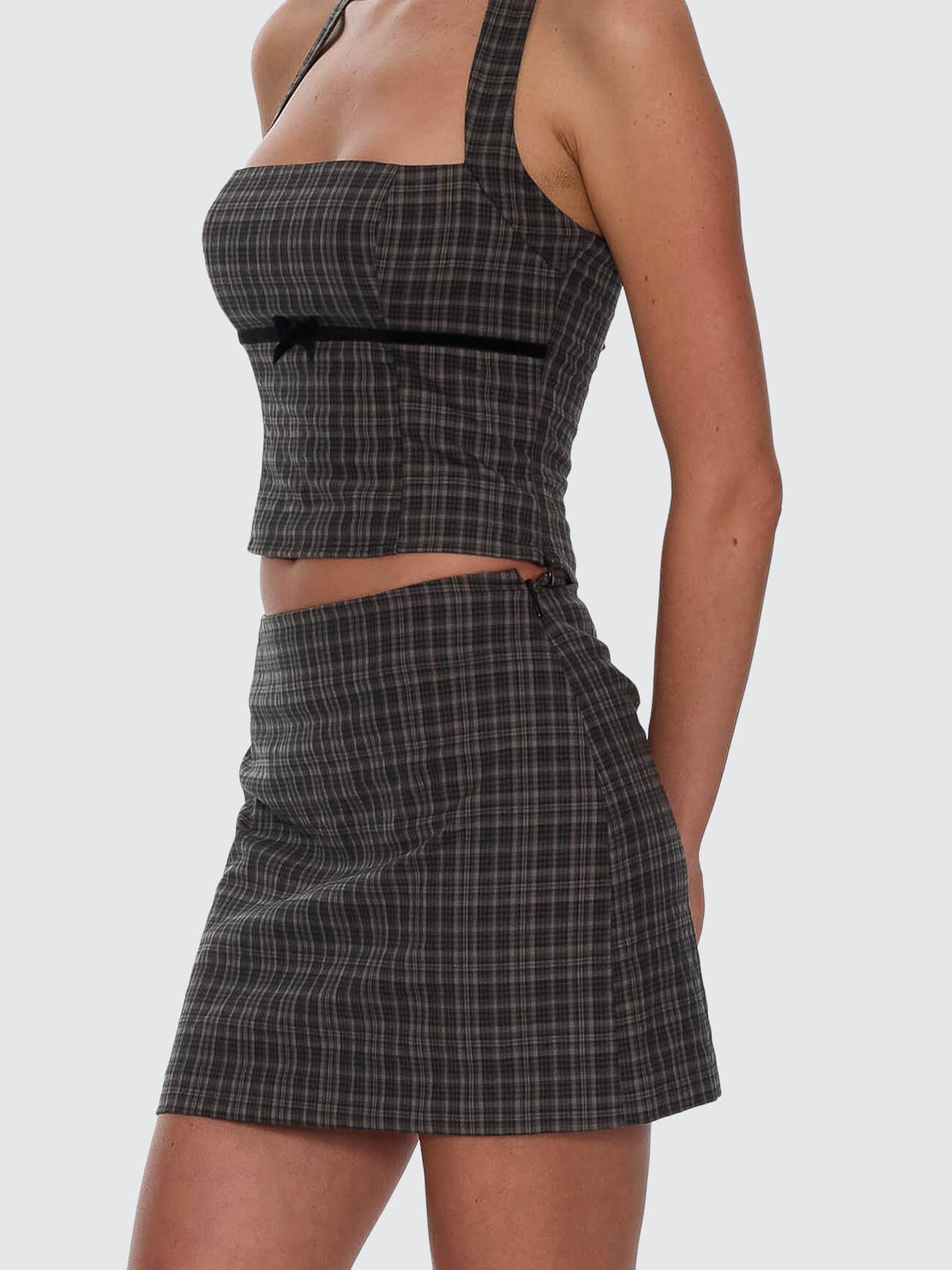 Devyn Check Mini Skirt - Tarmac 4