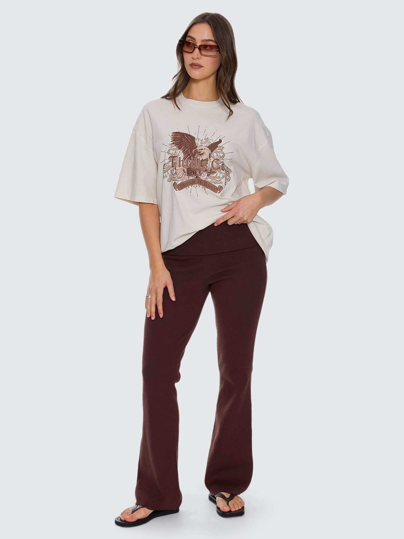 Estelle Fold Over Knit Pant - Bitter Chocolate 4