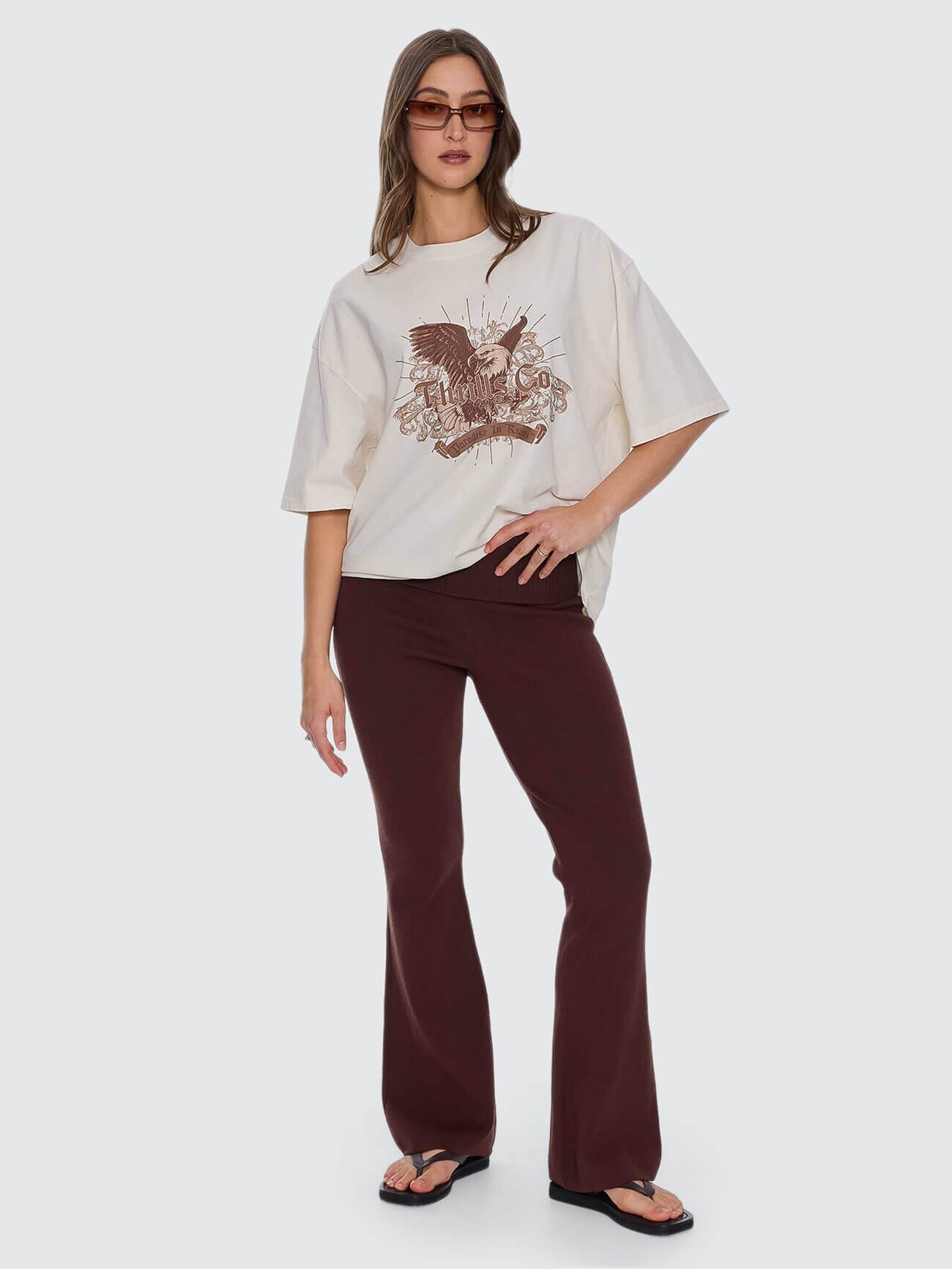 Estelle Fold Over Knit Pant - Bitter Chocolate 4