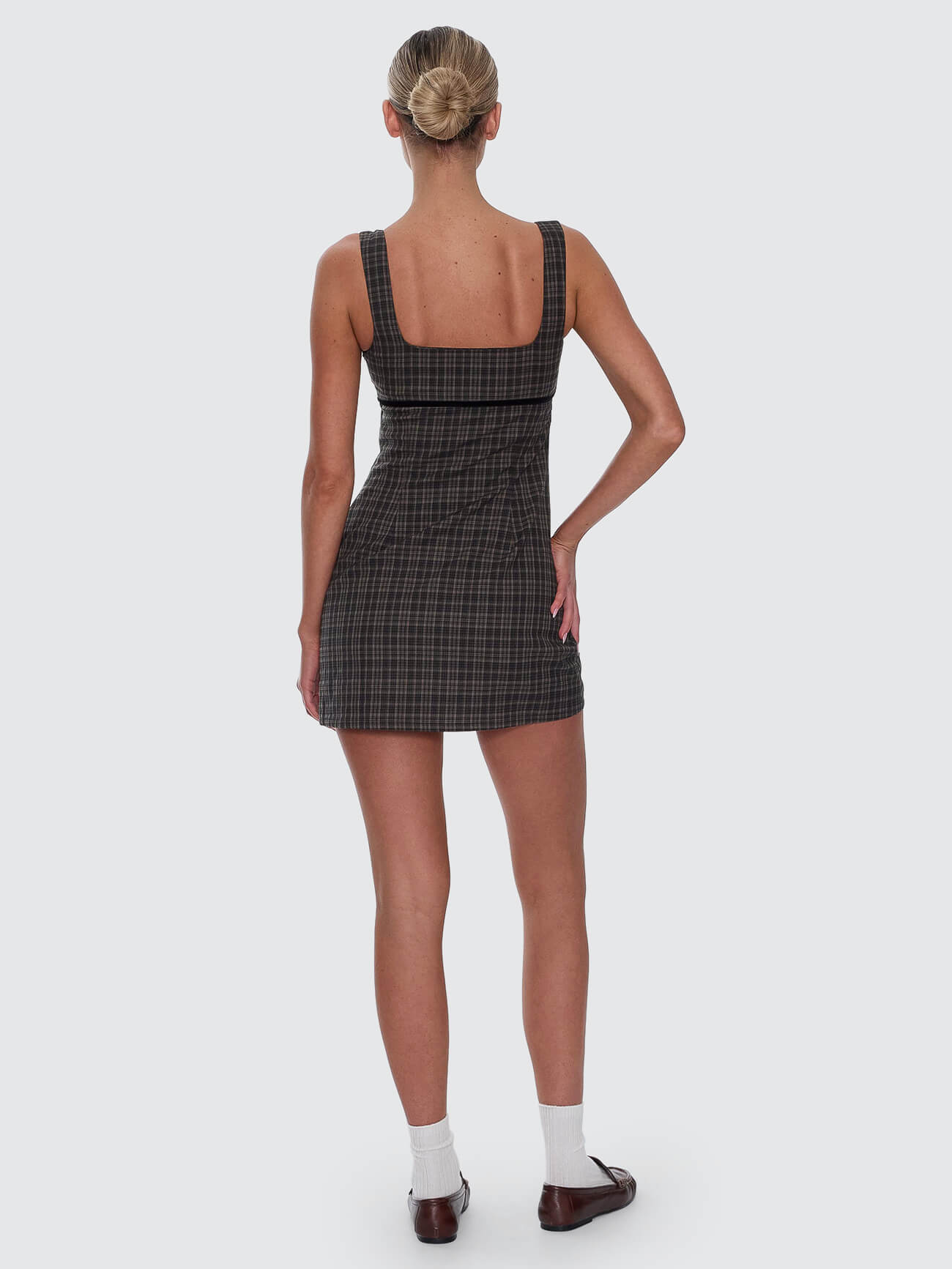 Devyn Check Mini Dress - Tarmac 4