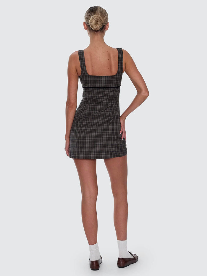 Devyn Check Mini Dress - Tarmac 4