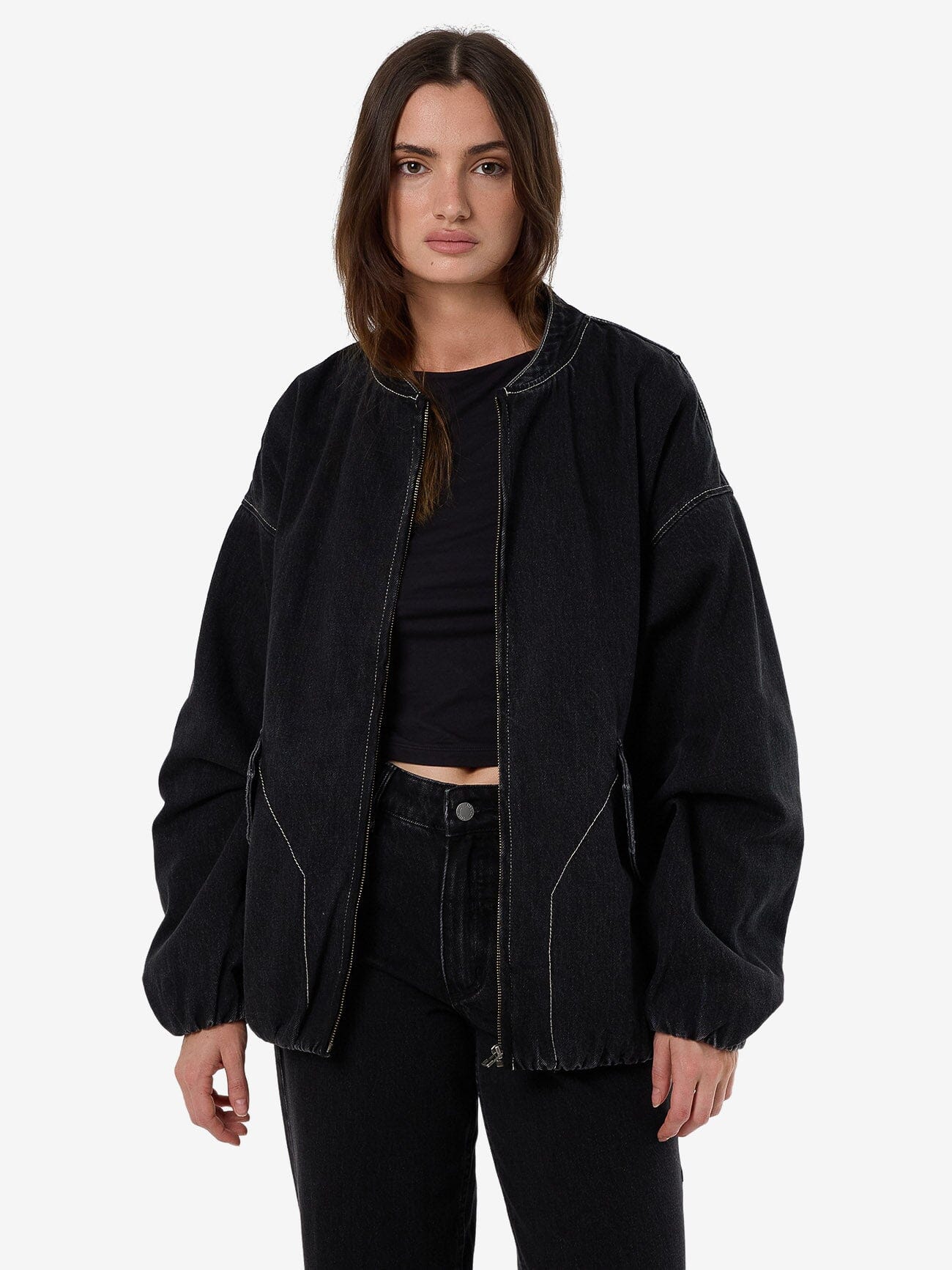 Rayne Oversized Bomber - Aged Black 4