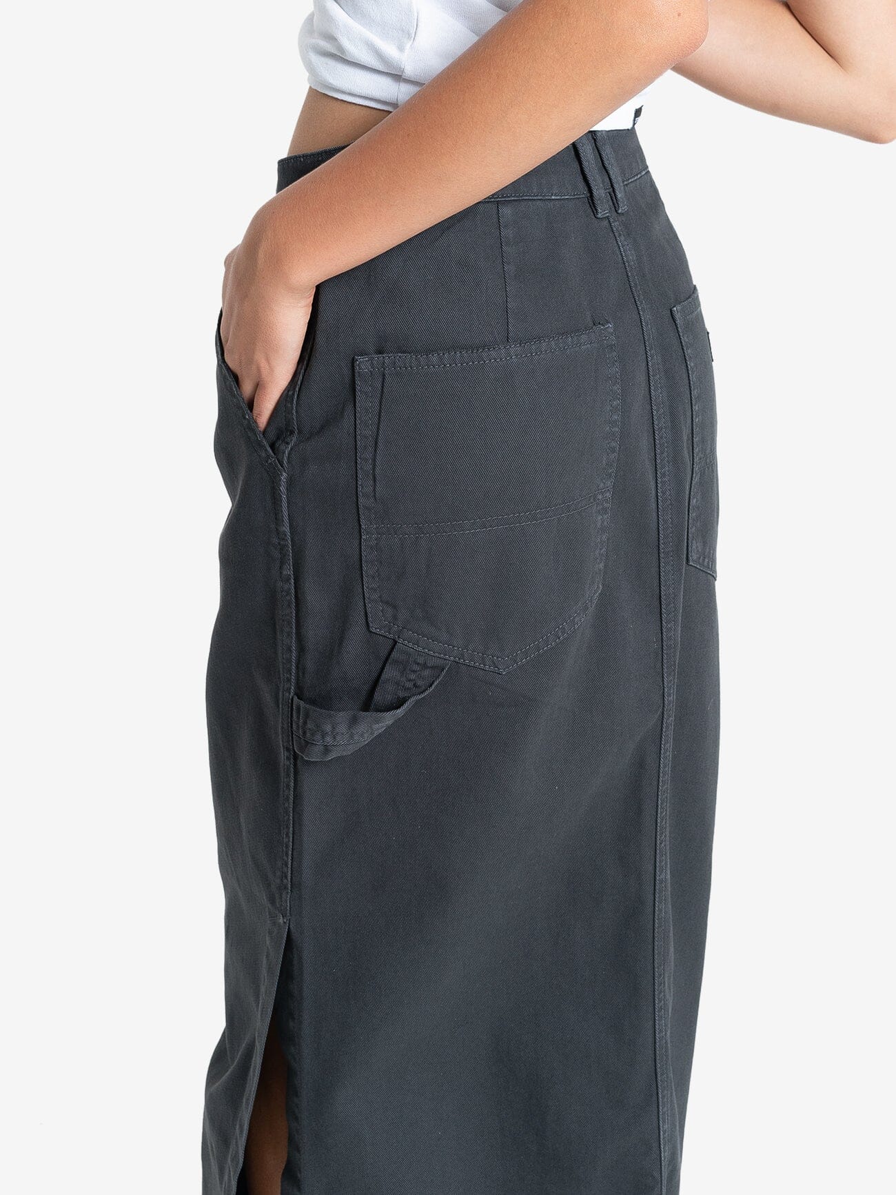 Carpenter Maxi Skirt - Dark Charcoal 4