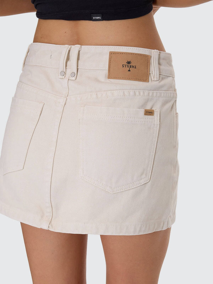 Sophie Mid Rise Mini Skirt - Stone 4