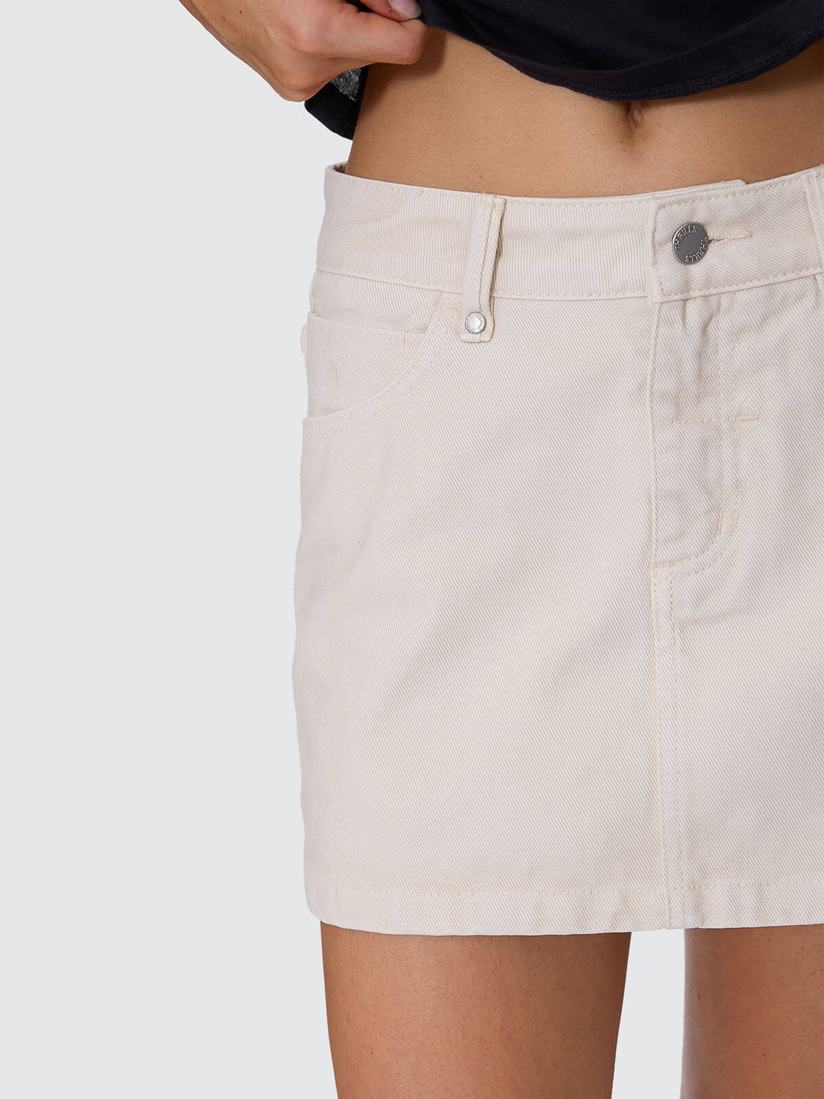 Sophie Mid Rise Mini Skirt - Stone 4