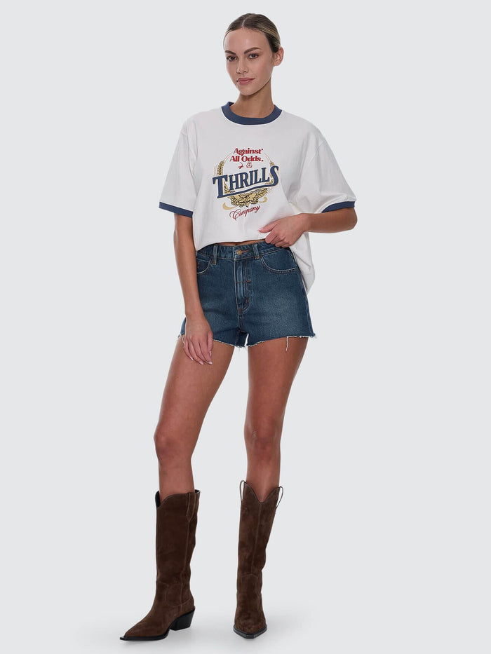 Sadie High Rise Micro Short - Teal Blue 4