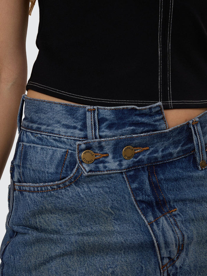 Kai Wrap Skirt - Vanish Mid Blue 4