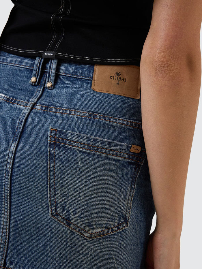 Kai Wrap Skirt - Vanish Mid Blue 4