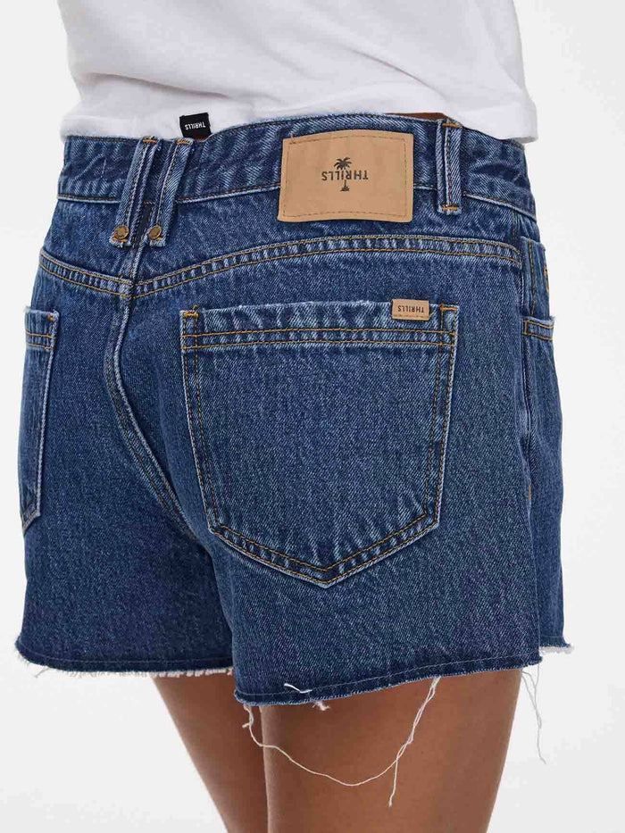 Lola Low Rise Baggy Short - Deep Vintage Blue 4
