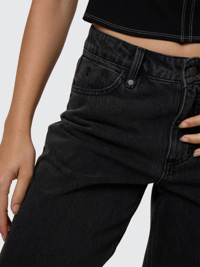 Billie Low Rise Baggy Jean - Ash Black