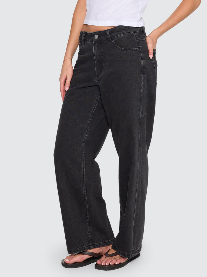 Billie Low Rise Baggy Jean - Aged Black