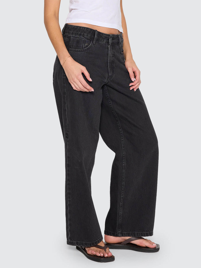 Billie Low Rise Baggy Jean - Aged Black