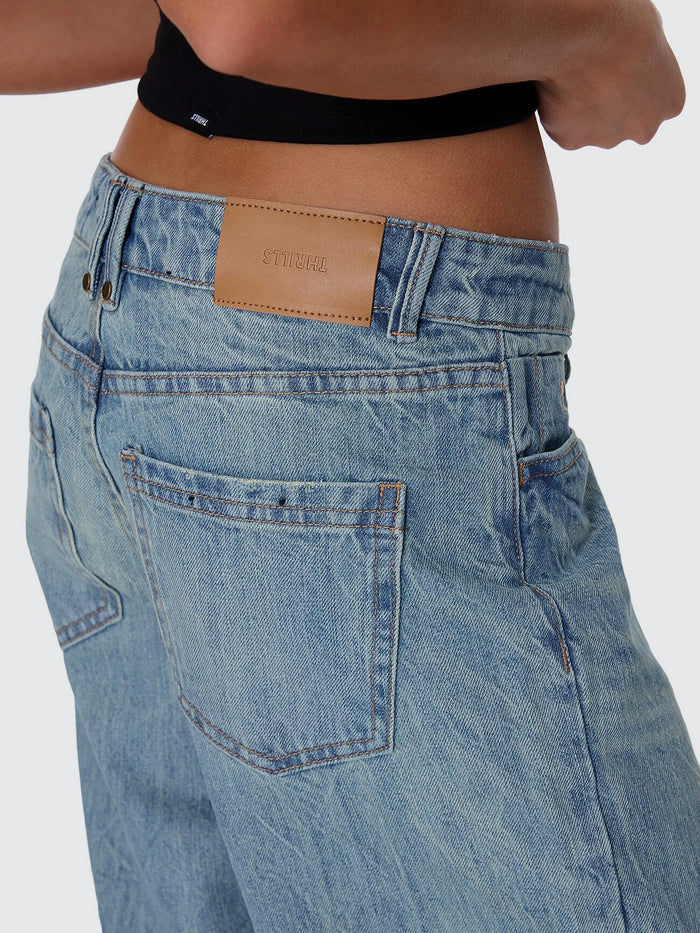 Billie Low Rise Baggy Jean - Dirty Crinkle Blue 4