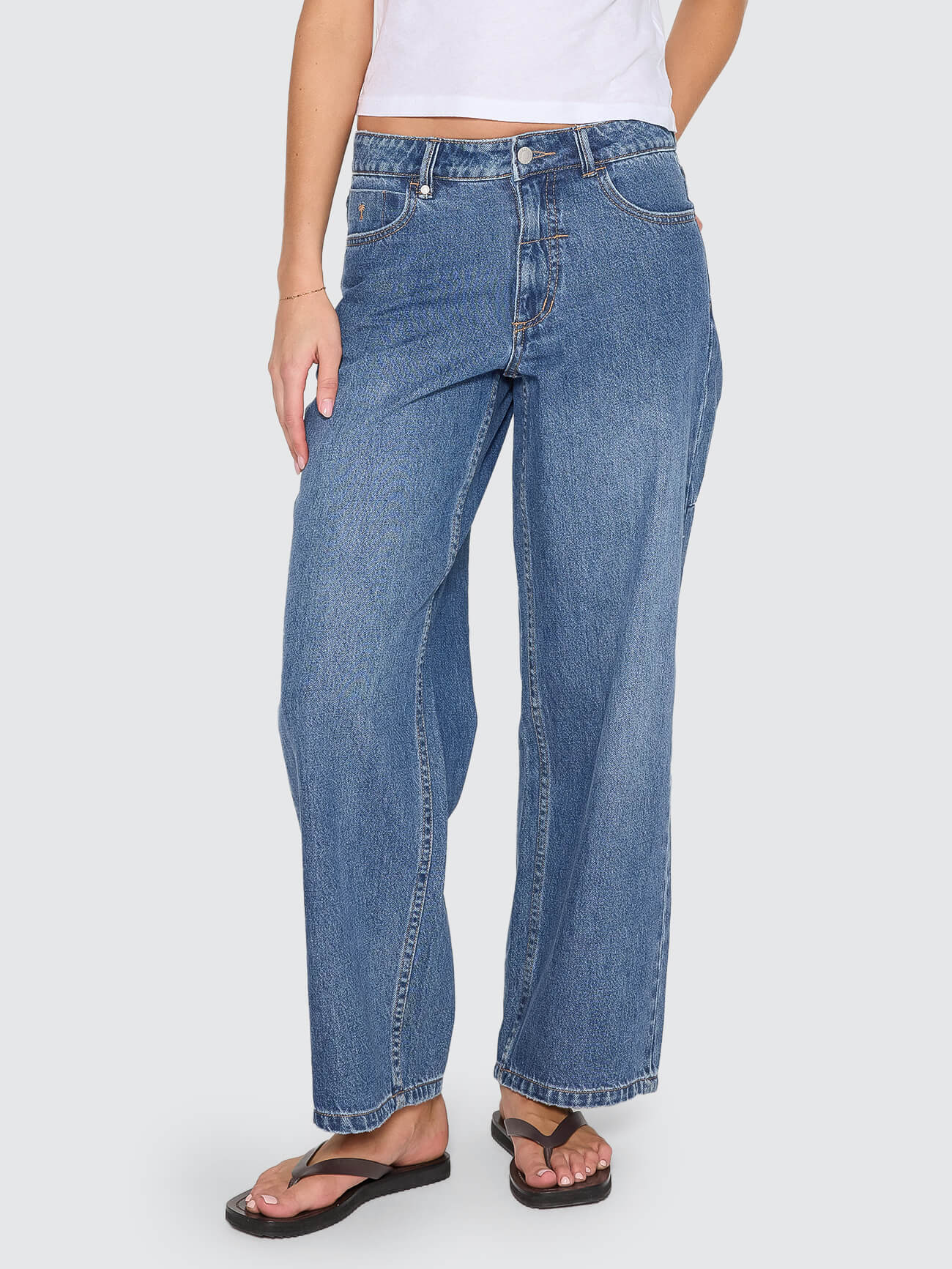 Billie Low Rise Baggy Jean - Darker Dust Blue