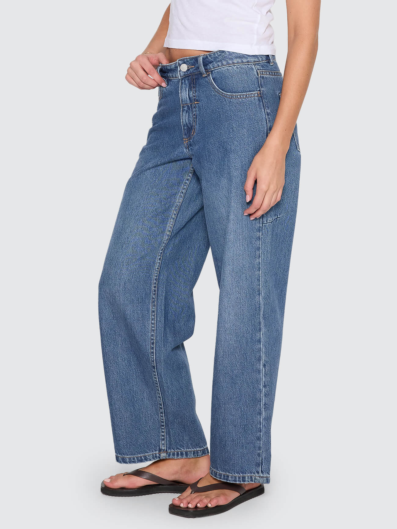 Billie Low Rise Baggy Jean - Darker Dust Blue