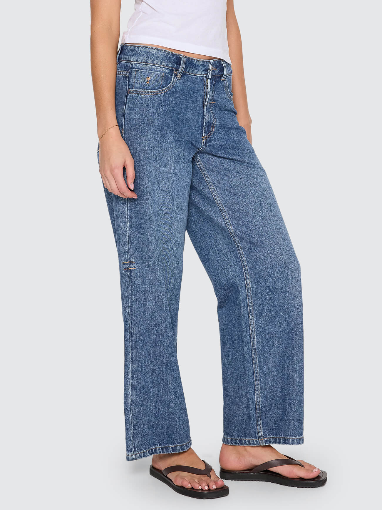 Billie Low Rise Baggy Jean - Darker Dust Blue