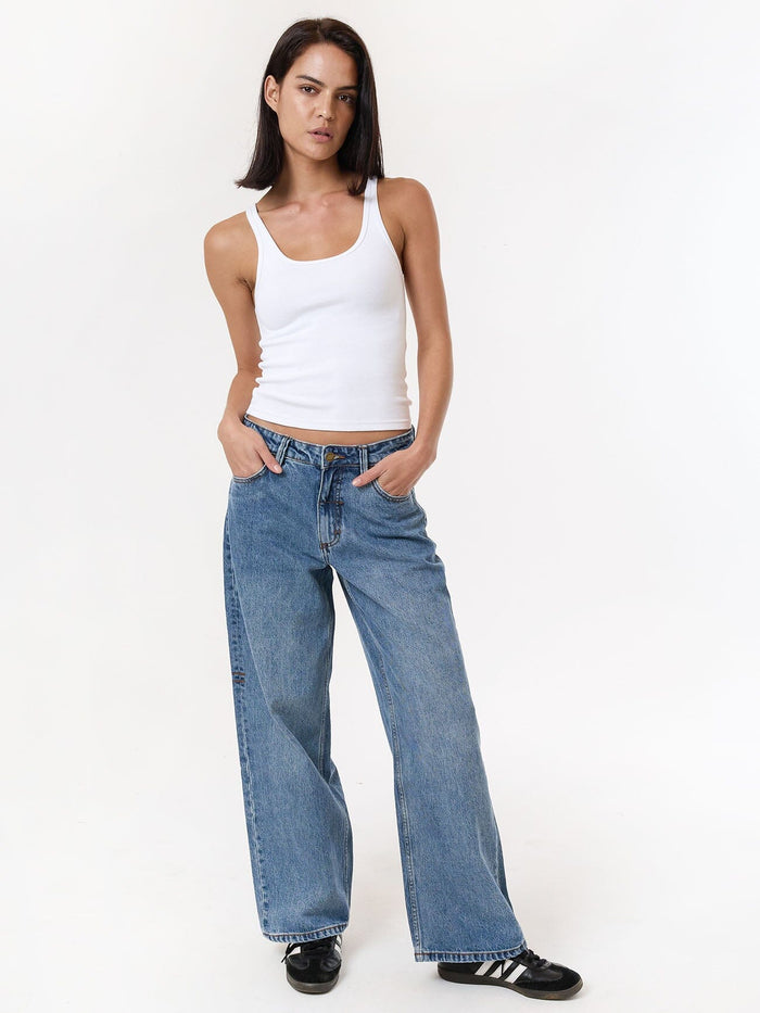 Billie Low Rise Baggy Jean - Weathered Blue
