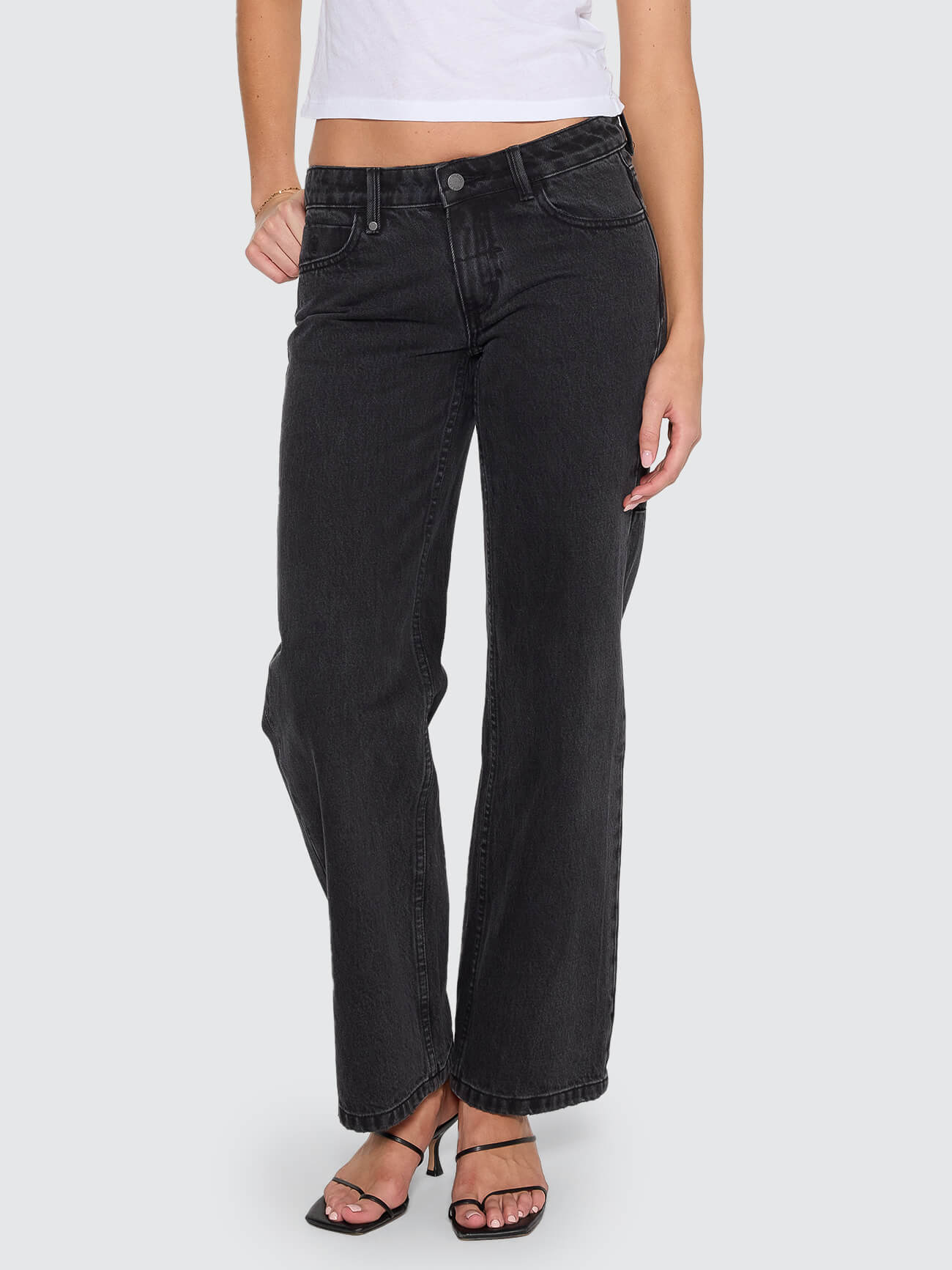 Saskia Low Rise Straight Jean - Aged Black