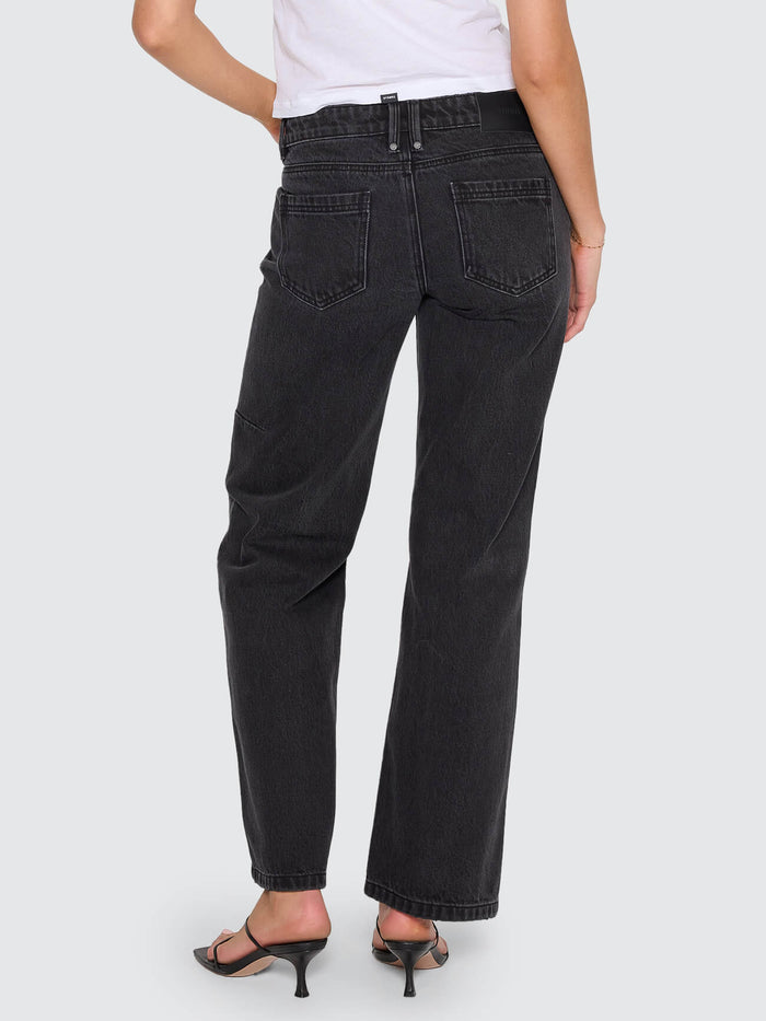 Saskia Low Rise Straight Jean - Aged Black