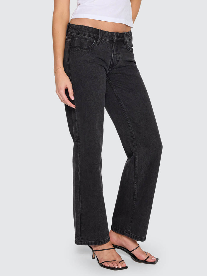 Saskia Low Rise Straight Jean - Aged Black