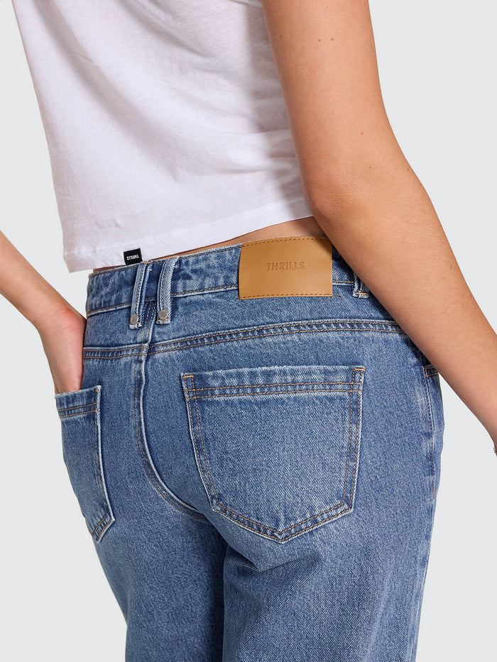 Saskia Low Rise Straight Jean - Darker Dust Blue