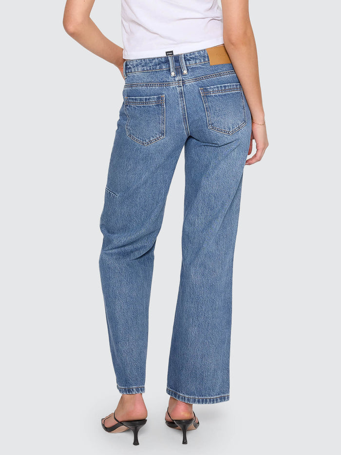 Saskia Low Rise Straight Jean - Darker Dust Blue