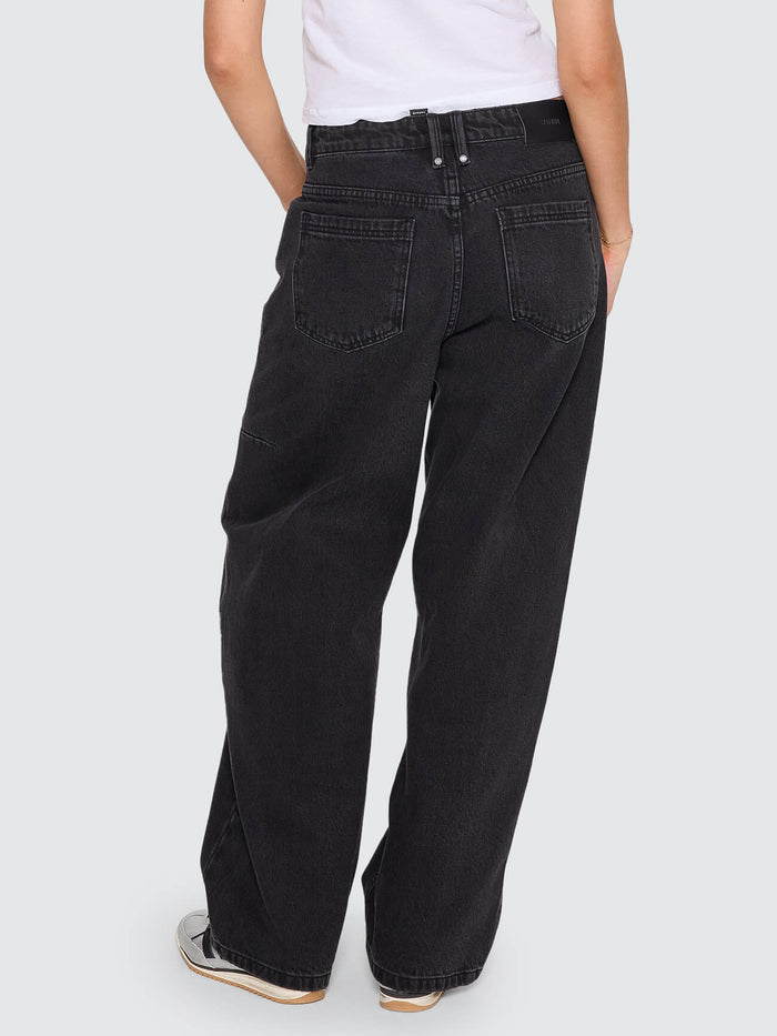 Tony Slouch Low Rise Big Baggy Jean - Aged Black