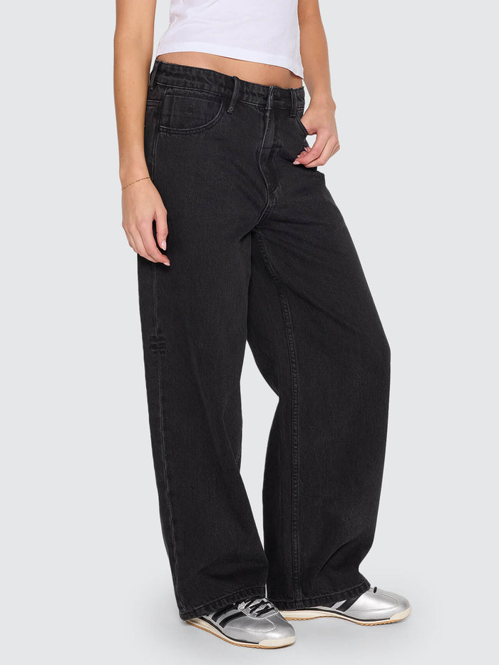 Tony Slouch Low Rise Big Baggy Jean - Aged Black