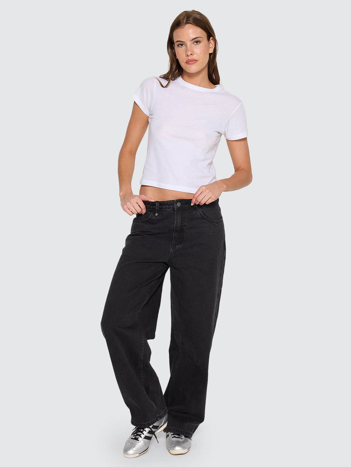 Tony Slouch Low Rise Big Baggy Jean - Aged Black