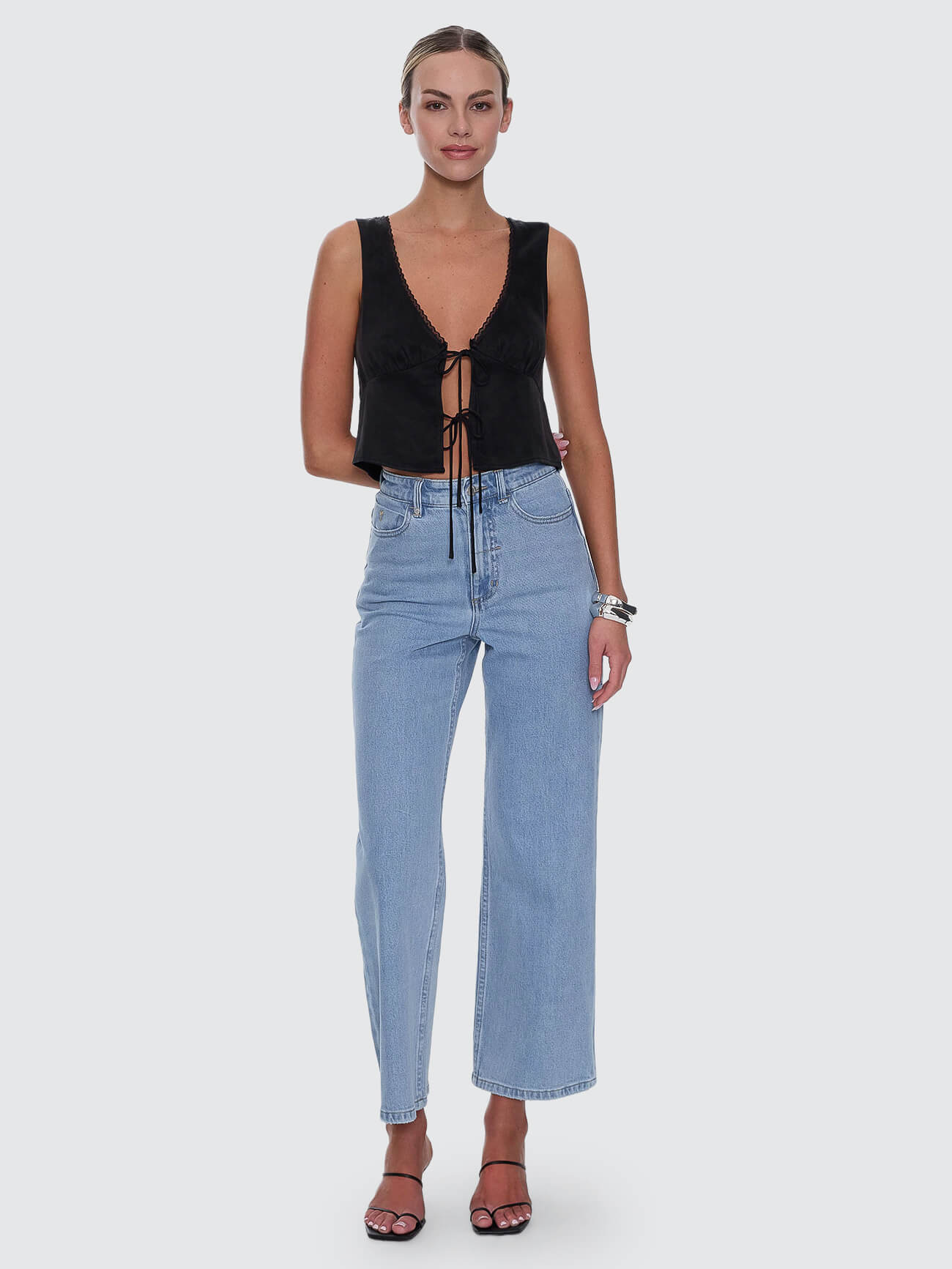 Holly High Rise Stretch Wide Jean - Ageless Blue 4