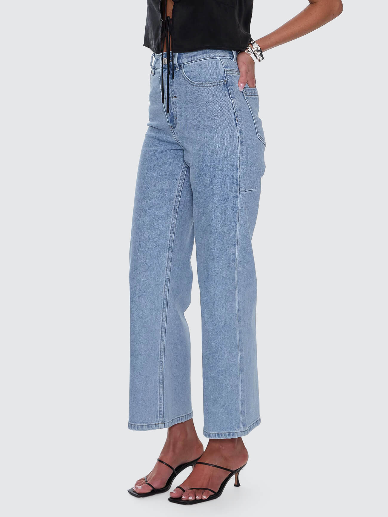 Holly High Rise Stretch Wide Jean - Ageless Blue 4