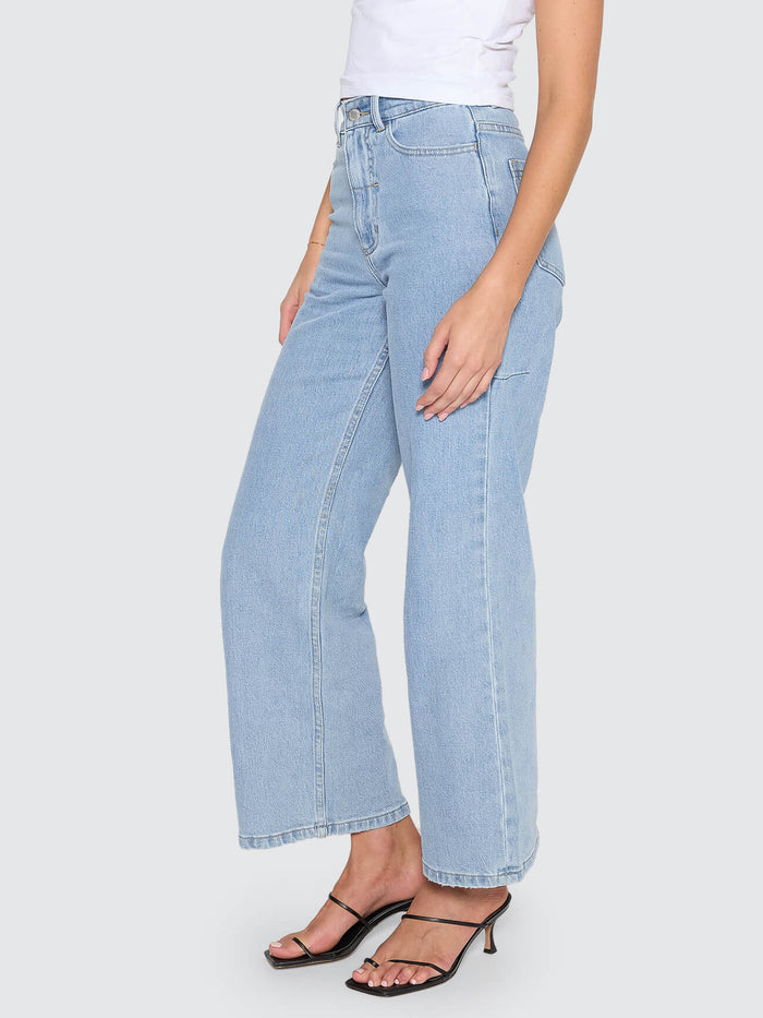 Holly High Rise Stretch Wide Jean - Ageless Blue